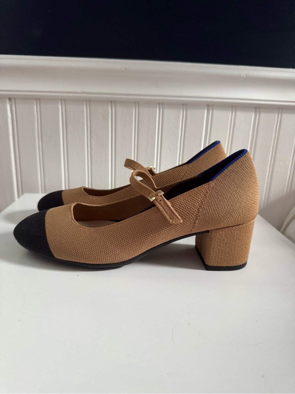 Rothy’s Women's Two-Tone Mary Jane Block Heel Shoes - Brown & Black Size 9 - Picture 3 of 7
